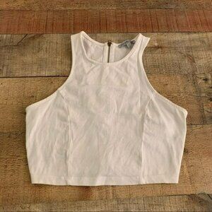 Charlotte Ruse women's size XS white cropped tank top with zipper back